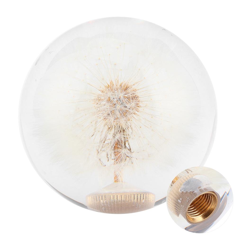 2.8in Shift Knob Crystal Real Dandelions Flowers Universal Accessory with 3 Thread Adapter
