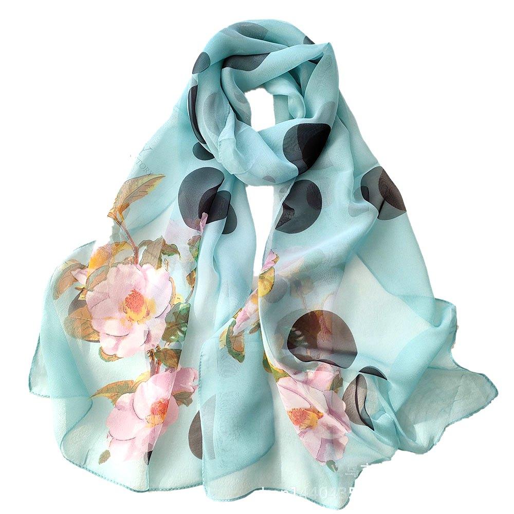 

Oriental Camellia Scarf - 160x50cm Silky Georgette Shawl, UPF Sun Protection Wrap, Elegant Chiffon Hijab & Beach Cover-Up 160cm