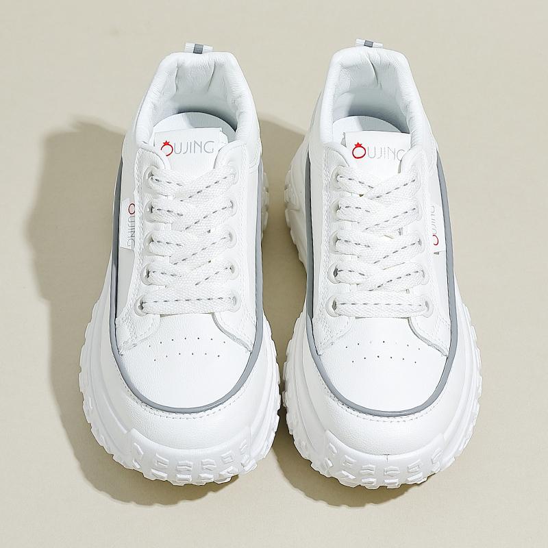 

2024 New Model Shoes for Women Thick Sole Adds Height Vulcanized Casual Shoes Anti-slip and Wear-resistant Casual Sports Shoes 40 сірий