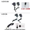 CA 100-240V CC 4.2V 0.5A 500mA 2A 2000mA 5.5x2.5mm 3.5x1.35mm Adaptador Fuente de Alimentación Cargador para batería de Litio 1S 2S 3S 4S 18650