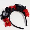 Day of The Dead Halloween Skull Hair Hoop Crown Headwear Halloween Flower Hairbands  Photo Props