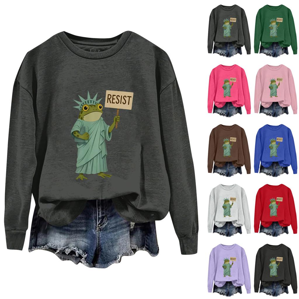 Women's Fashion Daily Versatile Casual Sweatshirts Long Sleeve Round Neck Top Sweatshirts