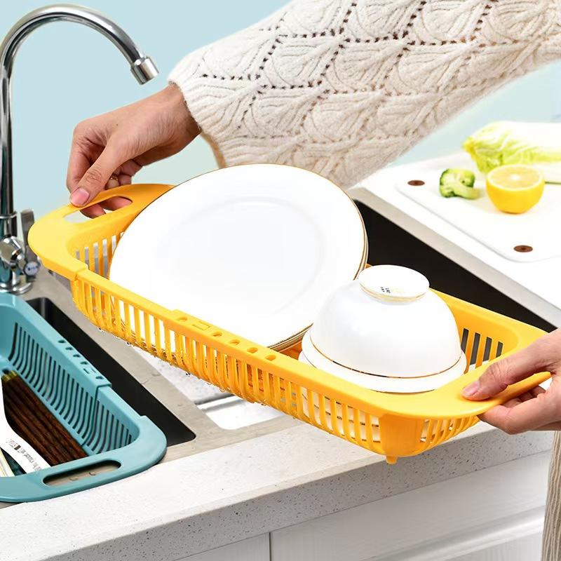 2Pcs/Kitchen Retractable Sink Drain Basket for Washing Vegetables and Fruits, Draining Bowl and Chopsticks, Sink Filter Rack