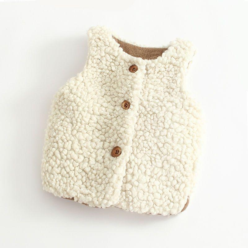 Thickened Cute Lambswool Vest for Infants, Unisex, Ages 1-3, Perfect for Autumn and Winter.