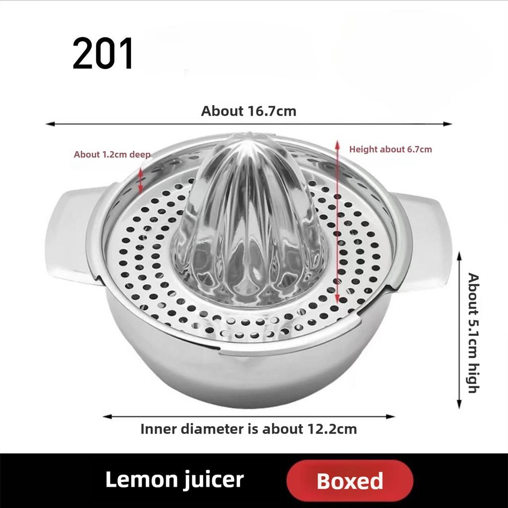 Manual Fruit Juicer Stainless Steel Hand Juicer With Bowl Strainer Rotation Press Citrus Juicer For Orange Lemon Lemon Squeezer