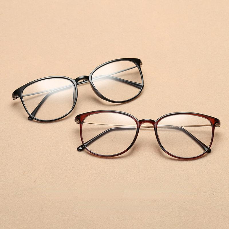 Myopie-Brille für Damen Herren Mode Dünner Rahmen Retro Blaulichtfilternde Brille -1,0 bis -6,0