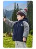 2025 New Boys' Thickened Hooded Cotton Jacket - European Winter Style with Contrasting Colors for Toddlers and Children