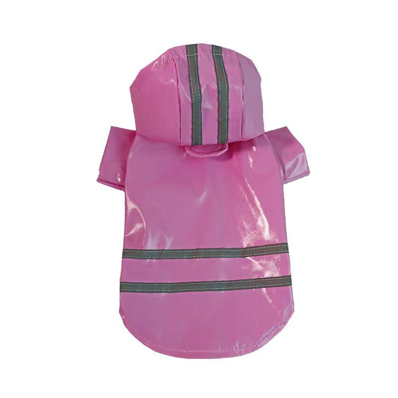 Reflective Waterproof Dog Raincoat for Small to Medium Breeds - Shiba Inu Friendly, Four-Legged Design.