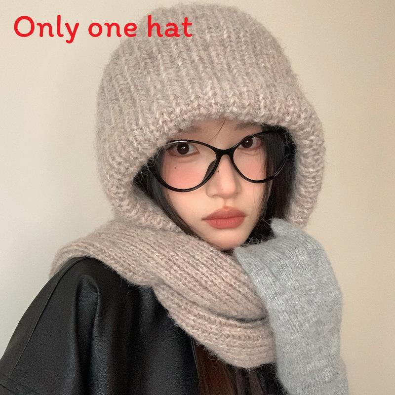 Knitted Winter Hat With Solid Color For Cold Weather Outdoor Activities