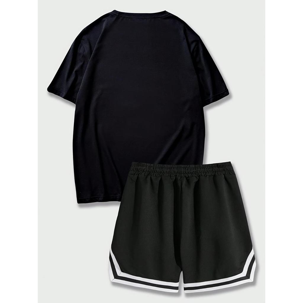 Comfortable letter patterned short sleeved set for summer