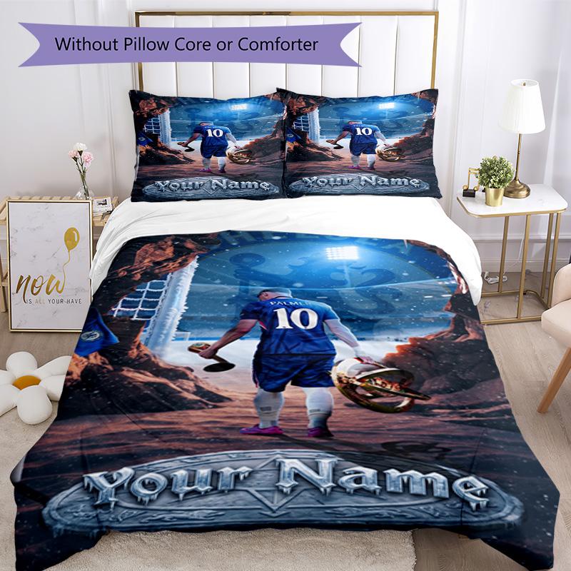 Chelsea Fc Football Player Customize Text Bed Sheet Set Suitable for Study room Machine Washable Home Decor Perfect Gift for Friends & Family