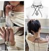 Simple Chunky-Heart Choker Necklace Big Heart Pendant Adjustable Chain Heart Necklaces for Women Teen Girls Jewelry