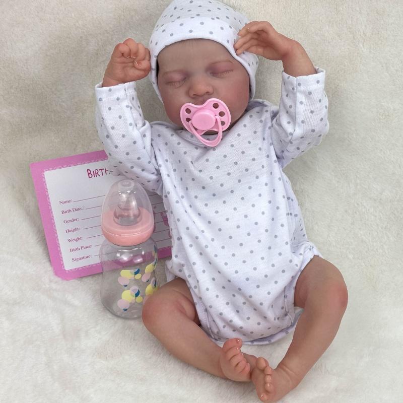 17Inch Reborn Baby Doll Soft Silicone Vinyl Realistic Newborn Toy Gift for Kids