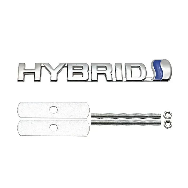 Metal HYBRID Car Front Grille Emblem Auto Body Trunk Badge Decal for  LandCruiser Yaris Camry Vios Corolla 4runner