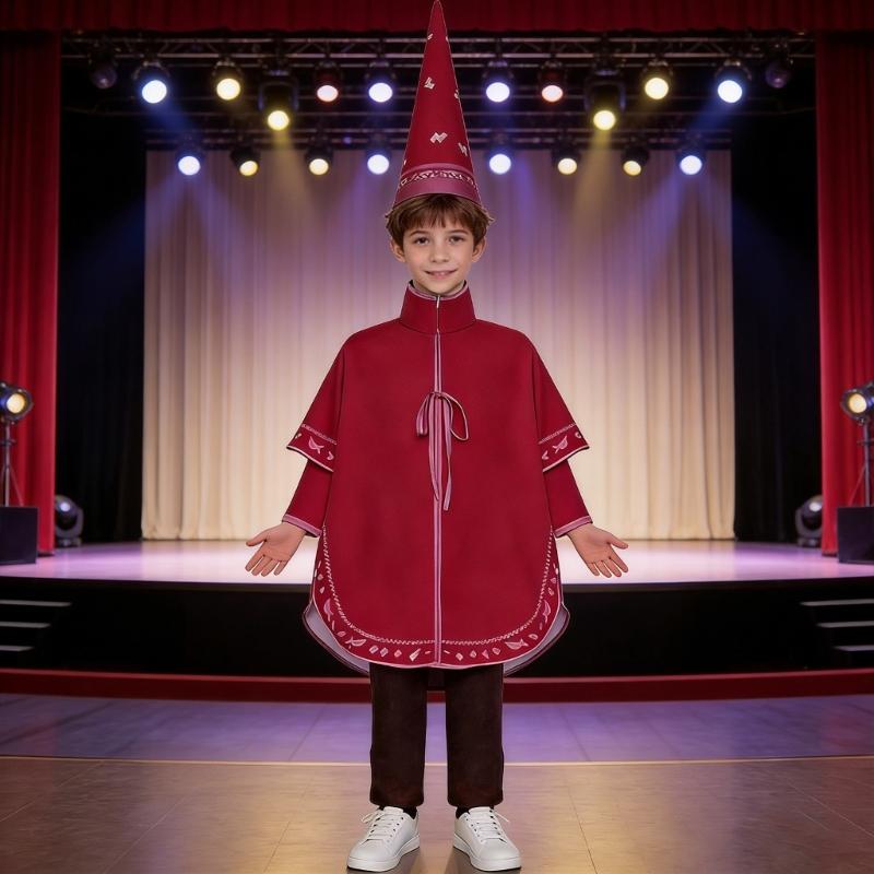 Multifunctional Role Play Outfit Includes Jacket Pants Cape Hat Roleplaying Clothes For Cosplay Event And Themed Parties