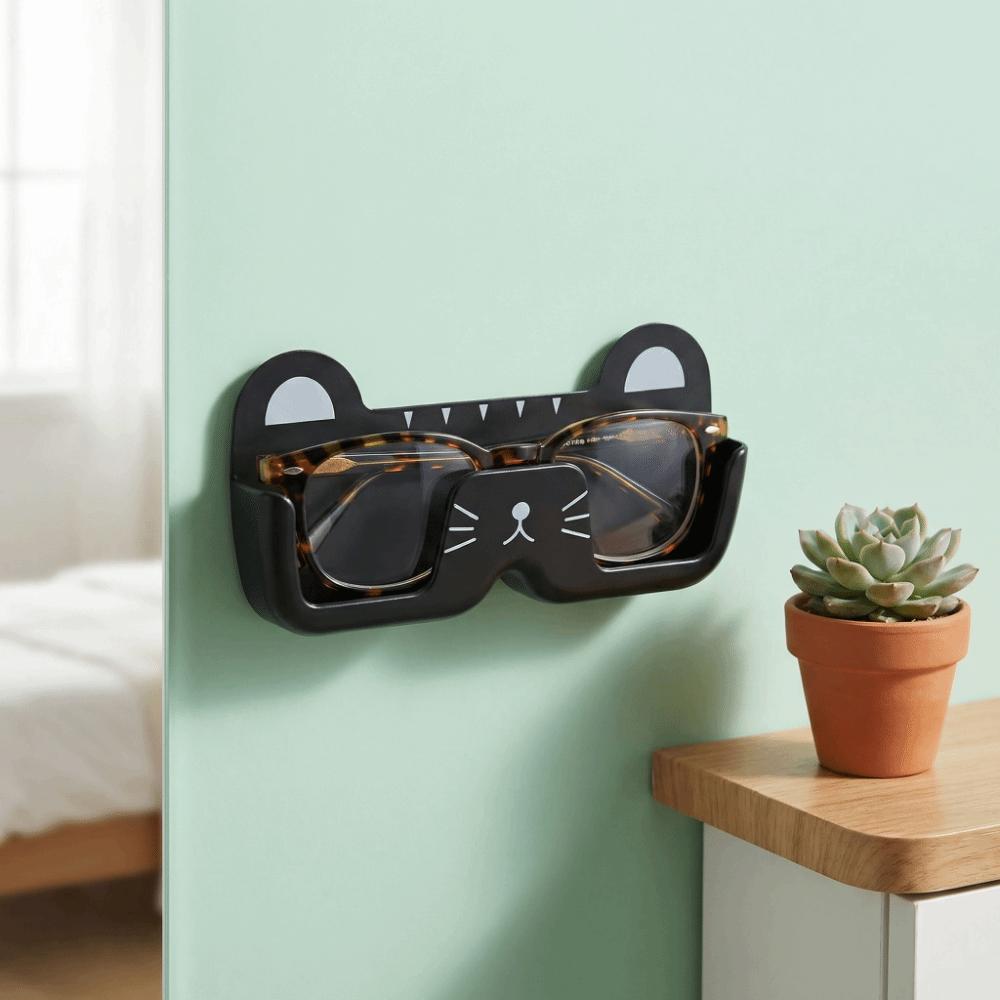 Cute Wall Mounted Eyeglass Frame Easy To Install Glasses Holder Portable Cat Glasses Frame Bedroom