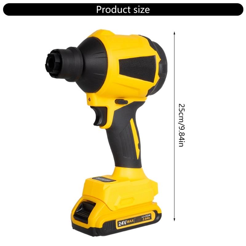 Portable Cordless Dust Blower 450W 21000RPM Electric Handheld Leaf Blower Air Duster Tool with Multiple Attachments