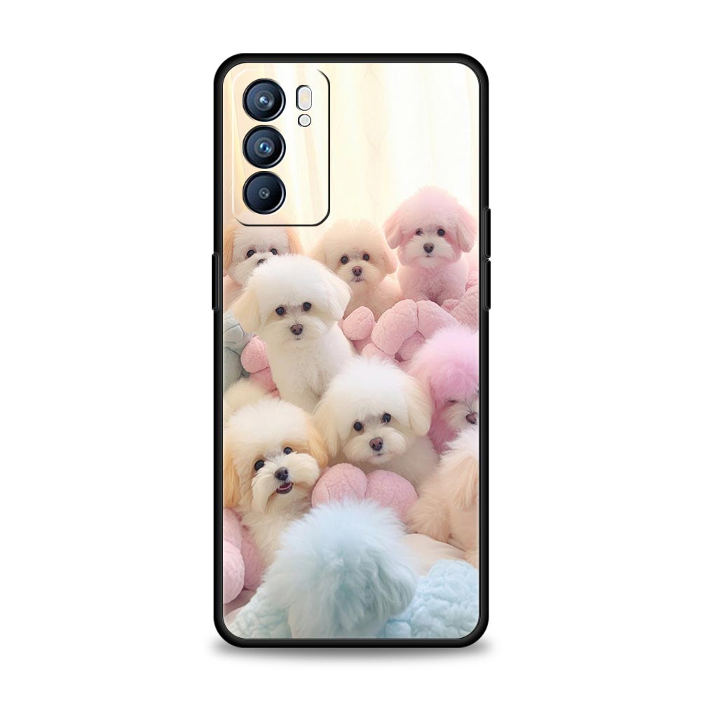 Cute Little Dog Phone Case For Oppo Reno 13 12 11 10 7 F Find X5 X6 A98 A80 A79 A78 A57 A54 A31 A17 Pro 5G Soft TPU Cover Capas