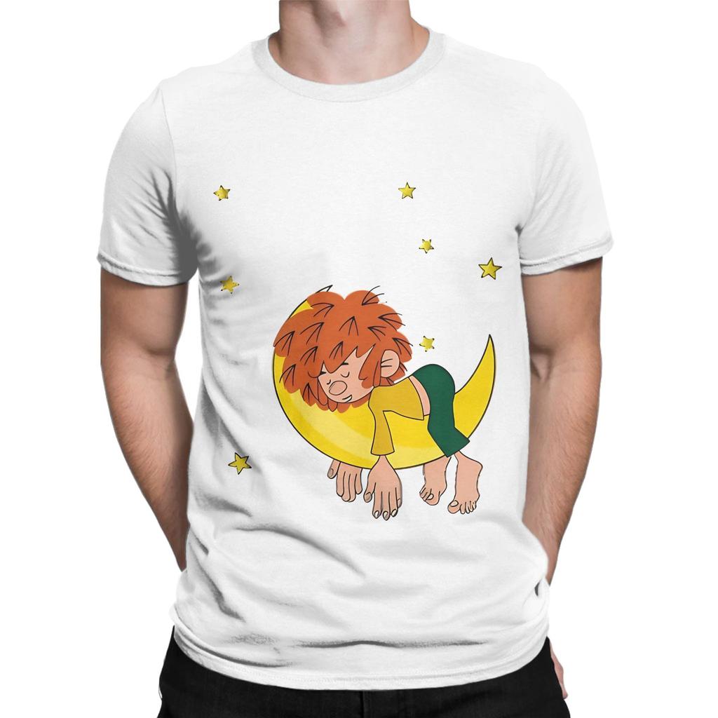 Pumuckl Dorme Sulla Luna Divertente Maglietta 100% Cotone Pumuckl Top Magliette Per Unisex