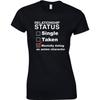 Mentally Dating An Anime Character, Ladies Printed T-Shirt - Black_White_Red 2XL = 10-12