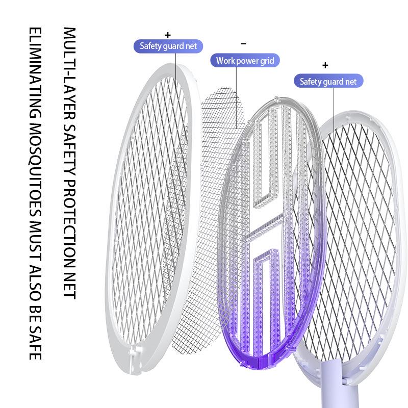 Rechargeable 2-in-1 Electric Mosquito & Fly Swatter - High-Powered Multi-Functional Insect Killer for Home Use