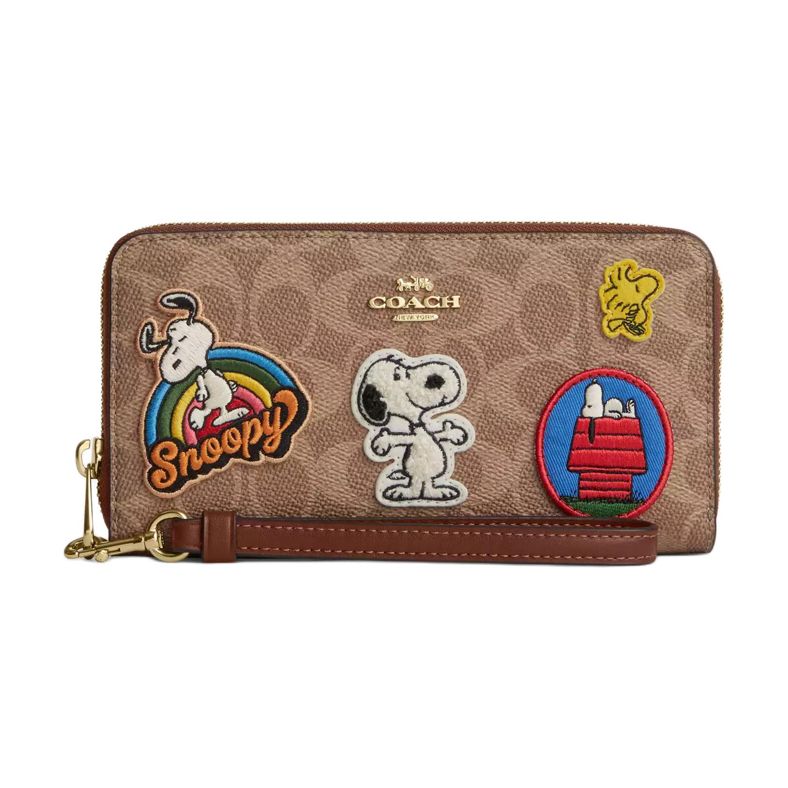 

Новый кошелек COACH PEANUTS Collaboration на молнии из канвы с покрытием, с трубами, женский, рыжий CBM91-IMY3O 19.1*2.5*10.2CM