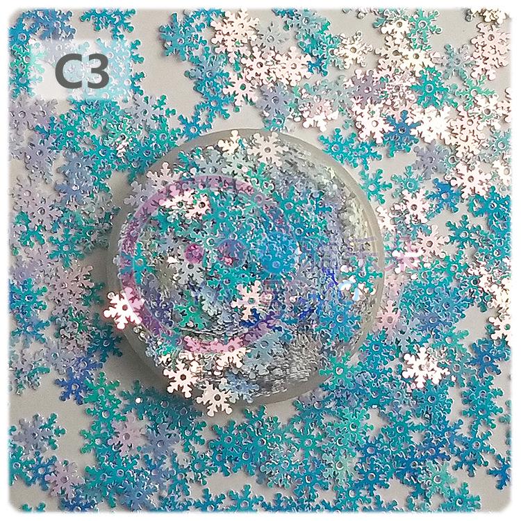 Snowflake PVC Sequins for Christmas Decoration & DIY Jewelry - 7mm