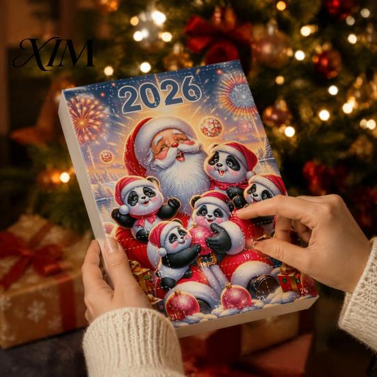 Unique Christmas Gift Panda Advent Calendar, 24 Days Countdown Contains Acrylic Ornament Set Ornaments, Cute Hanging Decorations for Tree Home