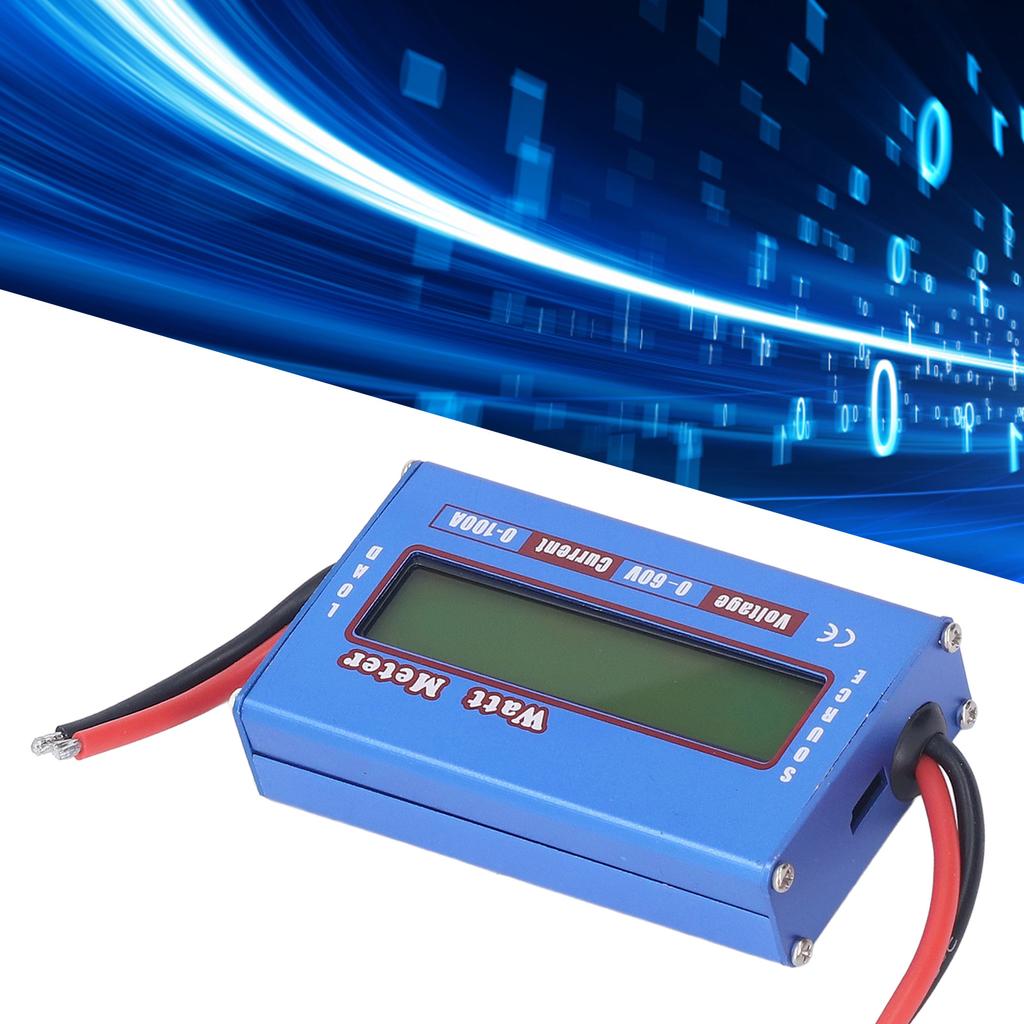 RC Watt Meter Precise Battery Power Analyzer RC Volt Amp Watt Tester with Digital LCD Screen for Solar System