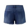 Damen-Jeansshorts in Farbe, Stretch, schmale Passform, Used-Look