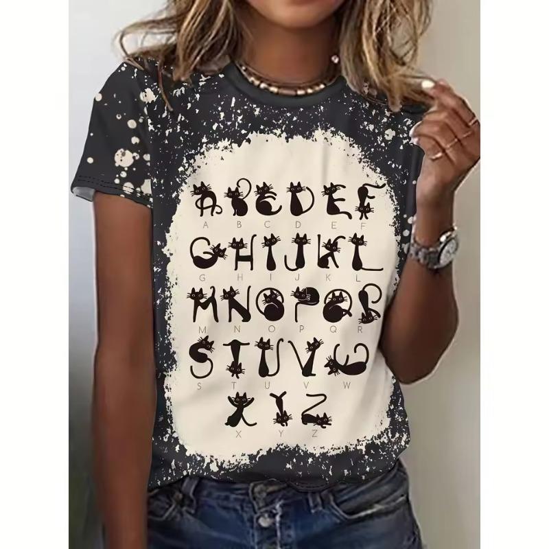 Fashion Female T Shirt Summer Short Sleeve T-Shirts Aniaml Pattern 3D Print Casual O-Neck Pullover Women's Oversized Clothing