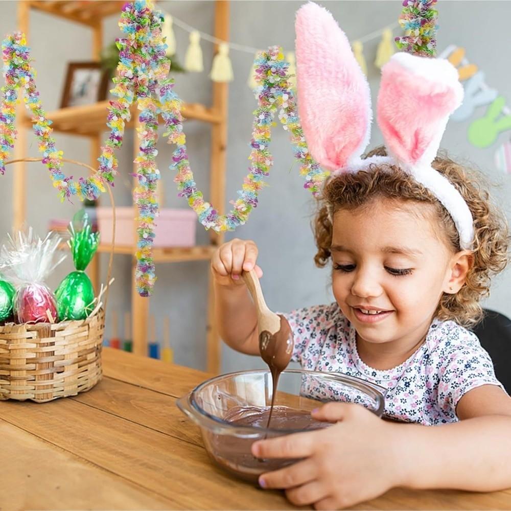 2M Spring Easter Garlands Stripe Glitter DIY Wreath Decoration Hanging Ornament  Easter Party