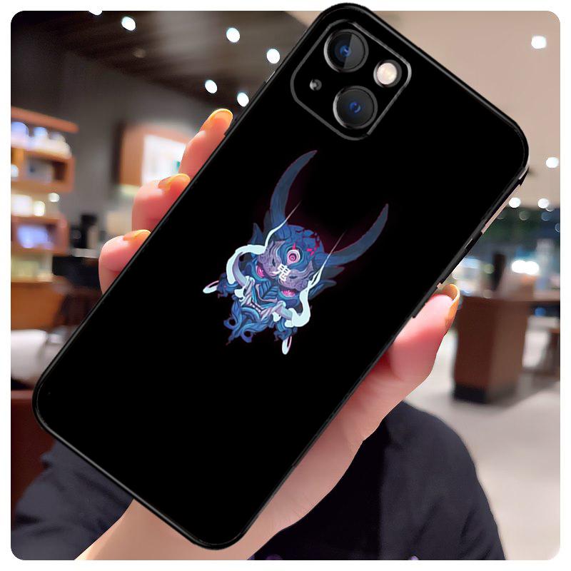 Samurai Oni Mask Case For iPhone 14 Pro Max 16 15 11 12 13 17 Pro Max mini 15 16 Plus 16e 17 Air Phone Cover