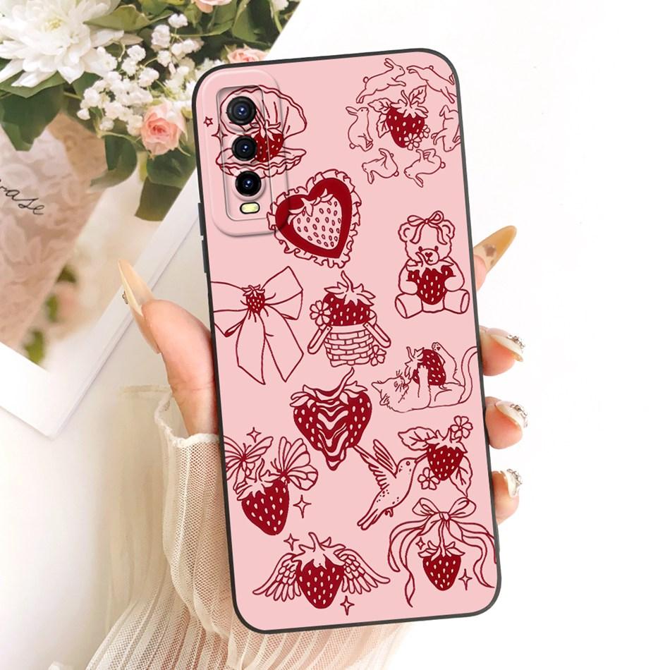 For Vivo Y70s Y70t V2002A Cute Cat Flower Phone Case For Vivo Y70S Y70T 5G Shockproof Soft Silicone Covers Bumpers