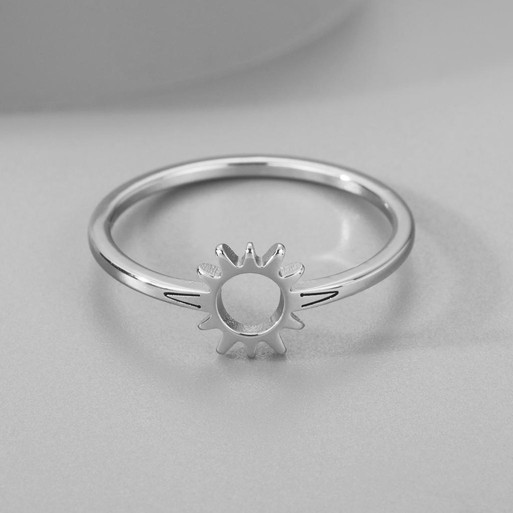 Kinitial 2025 New Simple Sun Imprint Hope Ring Ring Exquisite Stainless Steel Sweet and Cute Lady Faith Jewelry Christmas Gift