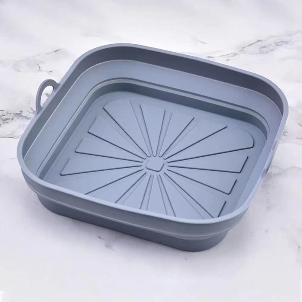 Round/Square Foldable Fryer Baking Tray Flexible Air Fryer Silicone Mat Baking