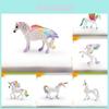 Statue de licorne en PVC, Pégase ailé coloré, animal mythique, décoration intérieure pour enfants
