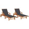 vidaXL Sun Loungers 2 Pcs. with Cushions Solid Wood Acacia