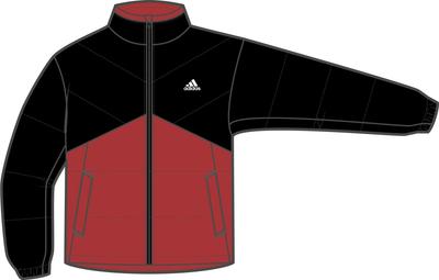 Adidas Small Logo Loose Fit Light Padded Jacket KPX87 Scarlet Kids' Must-Have Black/Better (JP4896)