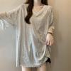 Large Size T-shirt Loose Comfortable  Ing Shirt Loose Versatile Casual T-shirt V-neck Short-sleeved Tops Female
