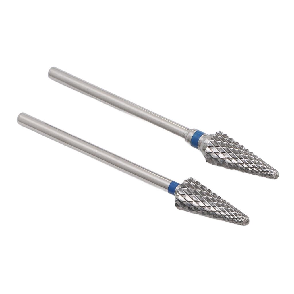 2pcs Tungsten Tapered Nail Drill Bit Rotary Cuticle Removal Manicure Pedicure Tool Cone Shaped Nail Drill Bit for Electric Drill File 151 154
