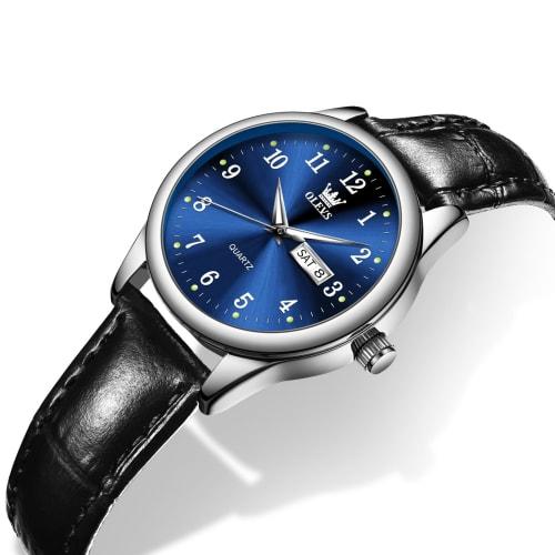 OLEVS Women's Watch, Analog Quartz, Popular Fashion Women's Arm Watch, Waterproof, Stylish, Business Arm Watch, Women's, Leather Strap, Watch for Wome