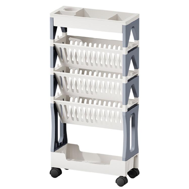 5 Tiers/2 Tiers Mobile Storage Trolley with Wheels Convenient Utility Cart for Kitchen Bathroom Living Room Decoration
