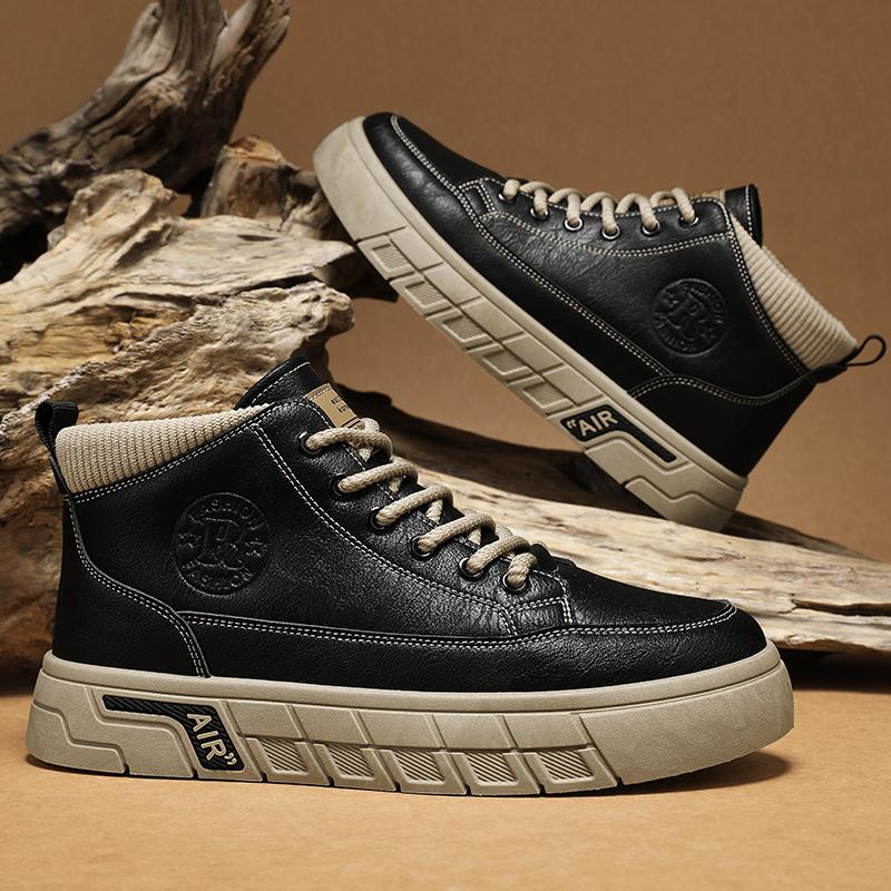 Ny mote Høst Og Vinter Høytopp for menn Martin Boots Studenter Mann Gutter Trending Soft Sole Arbeidssko Arbeidsbeskyttelse Martin Sneakers