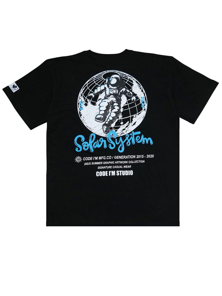 Code Iam Astronaut Print Oversized Short Sleeve T-Shirt Black Black/M