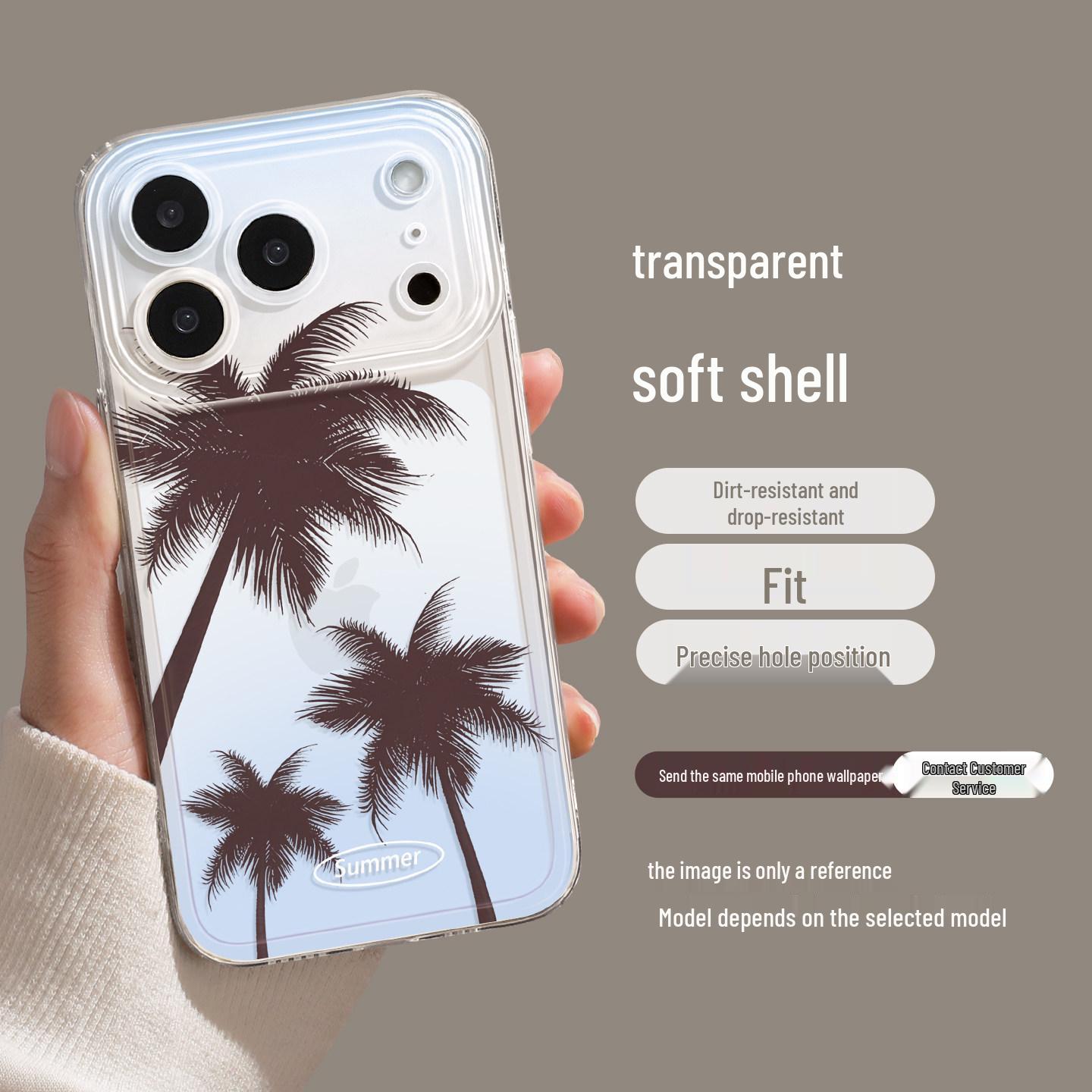 

Summer Coconut Tree Phone Case for iPhone 17, Compatible with 12-16 Pro Max, Apple 15, 14, 13, Couple Set iPhone 14
