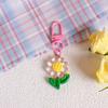 Colorful Resin Flower Keychain Charming Resin Flower Keychain with Tulips Designs for Bag Hanging Decoration