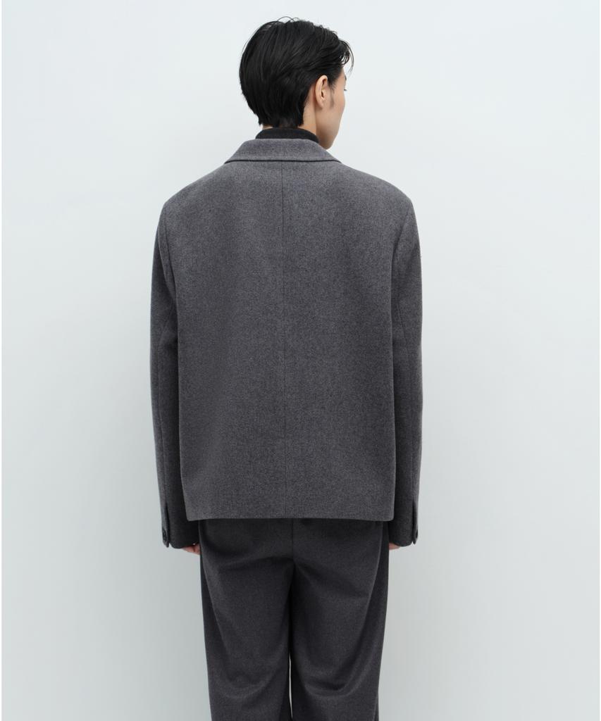 Musinsa Standard Wool Blend Melton Oversized Short Blazer [Medium Grey]