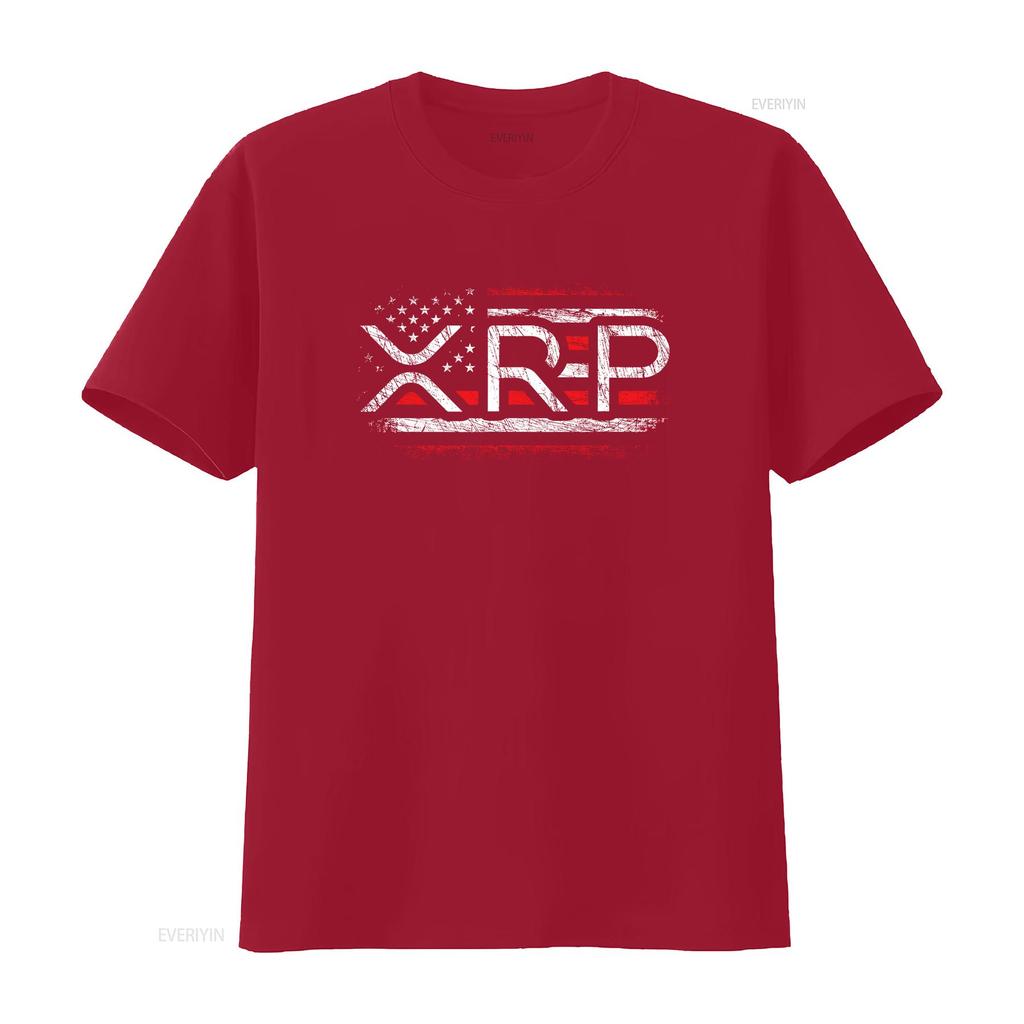 Crypto Currency XRP Cryptocurrency American Flag T ShirtMen and women can wear black shirts gifts Age M L XL 2XL 3XL 323XL