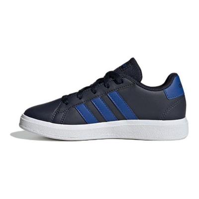 Grand Court Lace-Up J Legend Ink Royal Blue Kids Sneakers Cloud-White IG4827